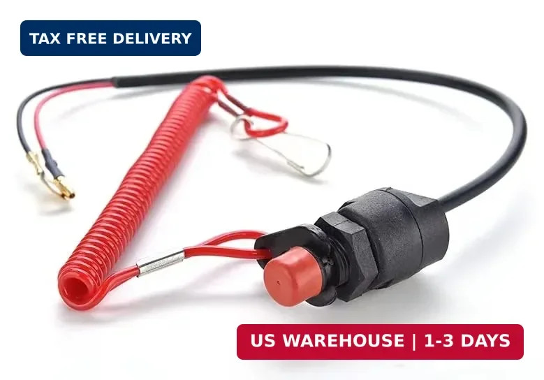 Universal Boat Safety Kill Stop Switch | Safety Tether Lanyard Emergency Cut Off