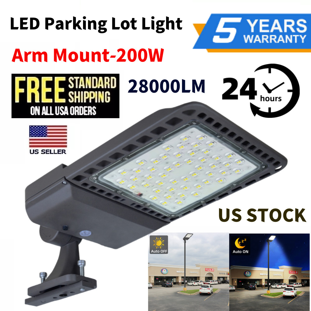 200W 100-277VAC Commerical LED Parking Lot Lighting Shoebox Street Flood Lights