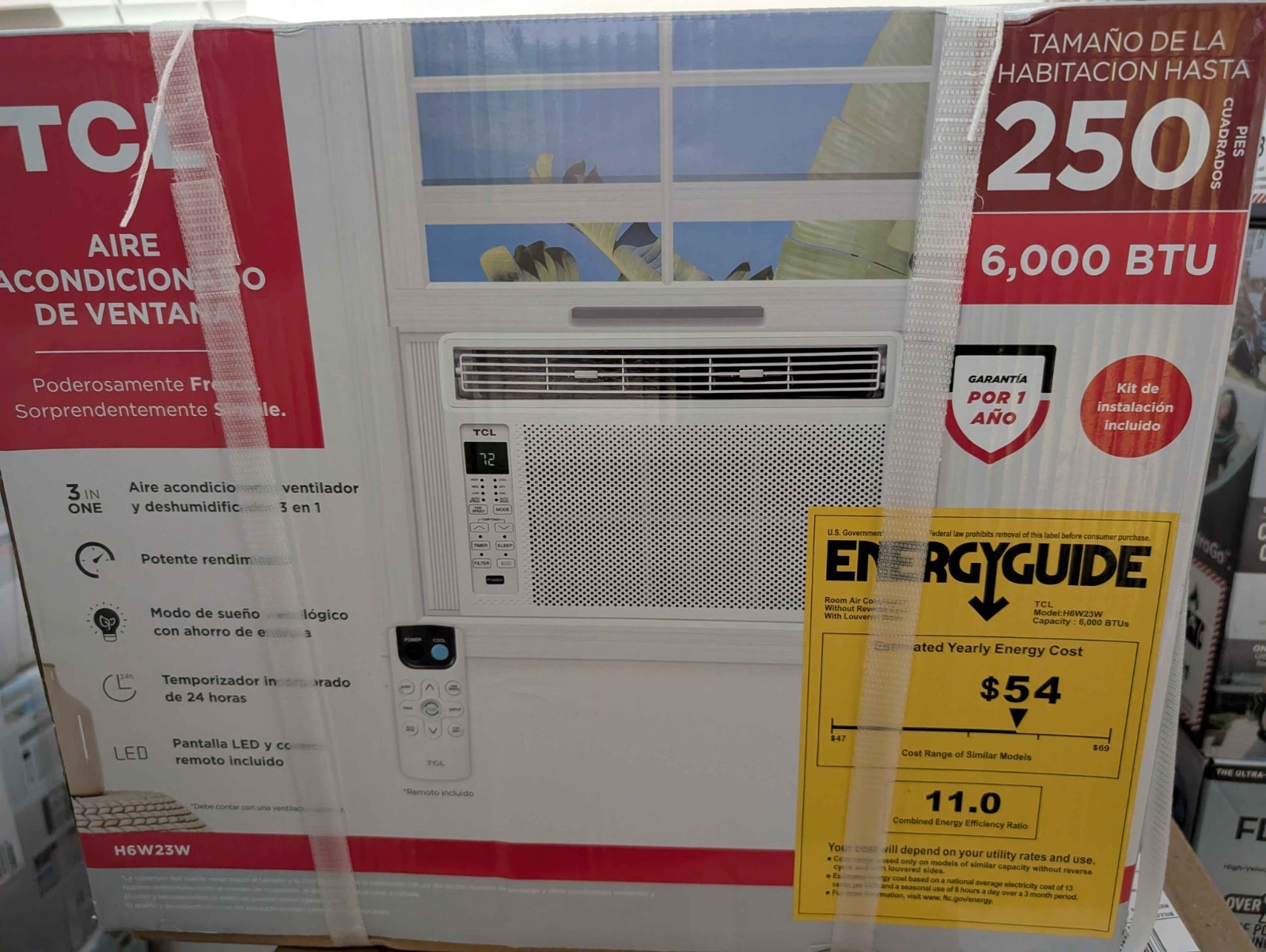 TCL H6W23W 6000 BTU Window Air Conditioner w Remote Control NEW