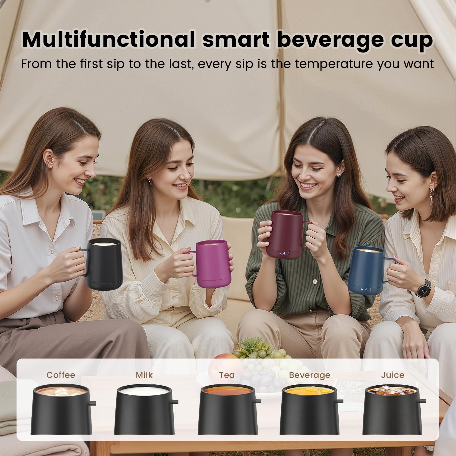 Smart Self Heating Coffee Mug,14oz Temperature Control Coffee Mug,Hot up to 1…