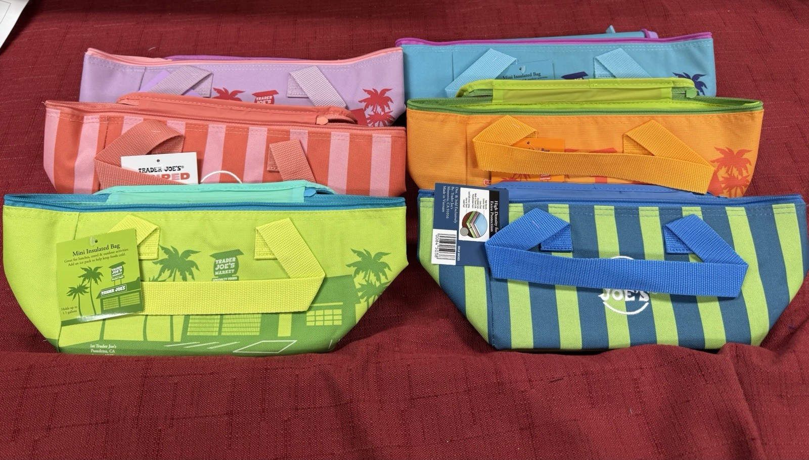 Trader Joe’s Mini Insulated Tote Bag – Summer 2026 Set of 6 Limited Edition NEW