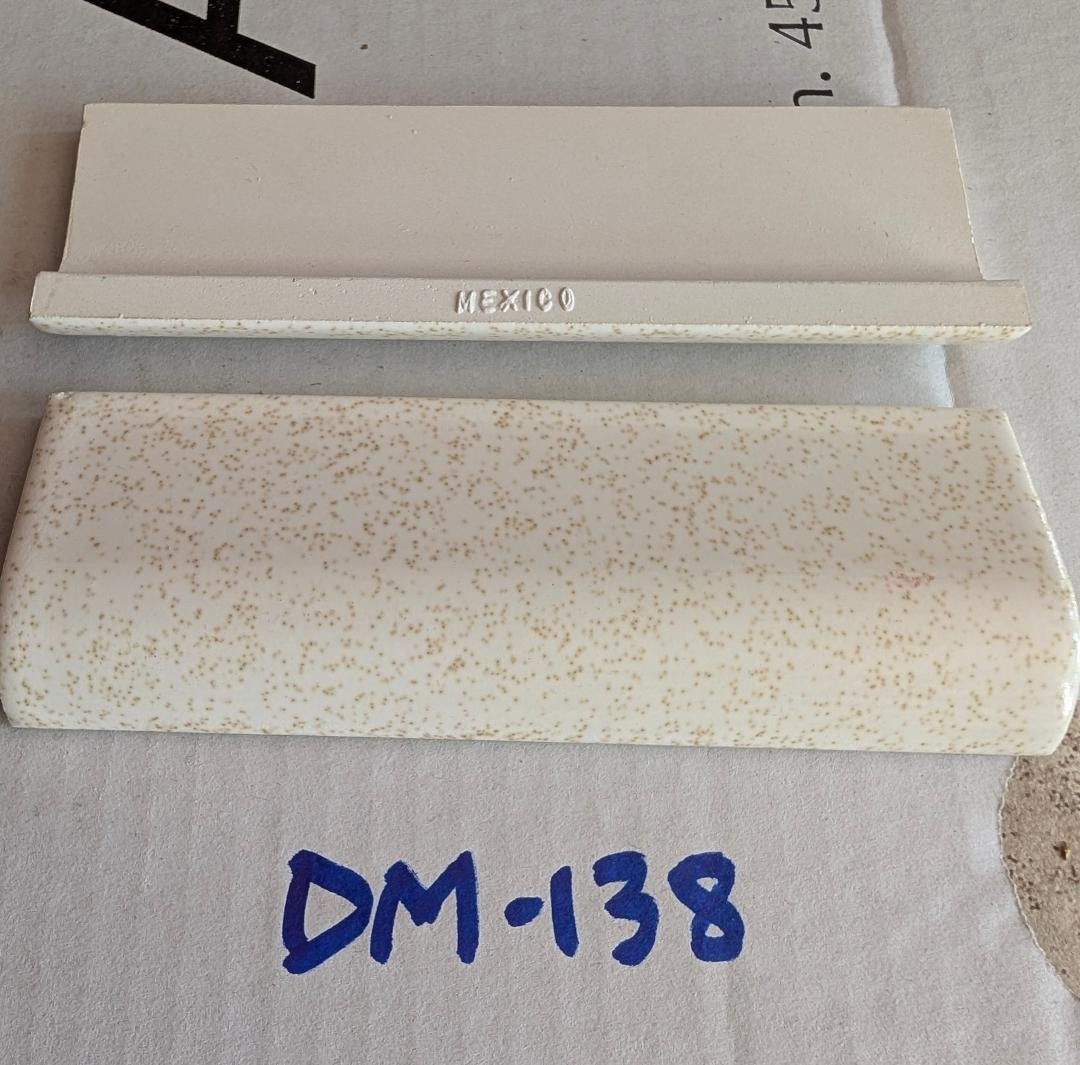 2 pcs Ceramic Tile Bullnose A4200 mud cap D 138 Golden Granite White Gold specks