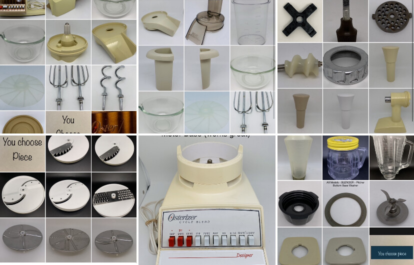 OSTER Kitchen Center REGENCY Replacement Parts CHOOSE ITEM Yellow Brown White