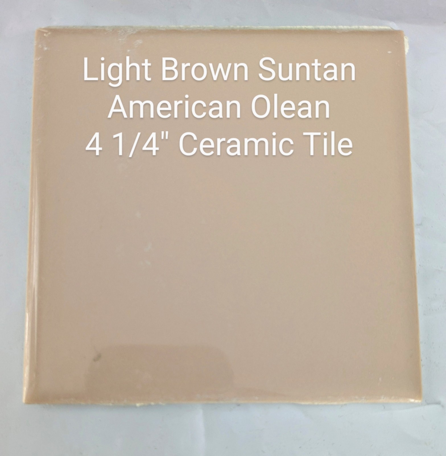 Vintage 4 1/4″ American Olean Tile Sandlewood / Suntan Light brown Reclaimed