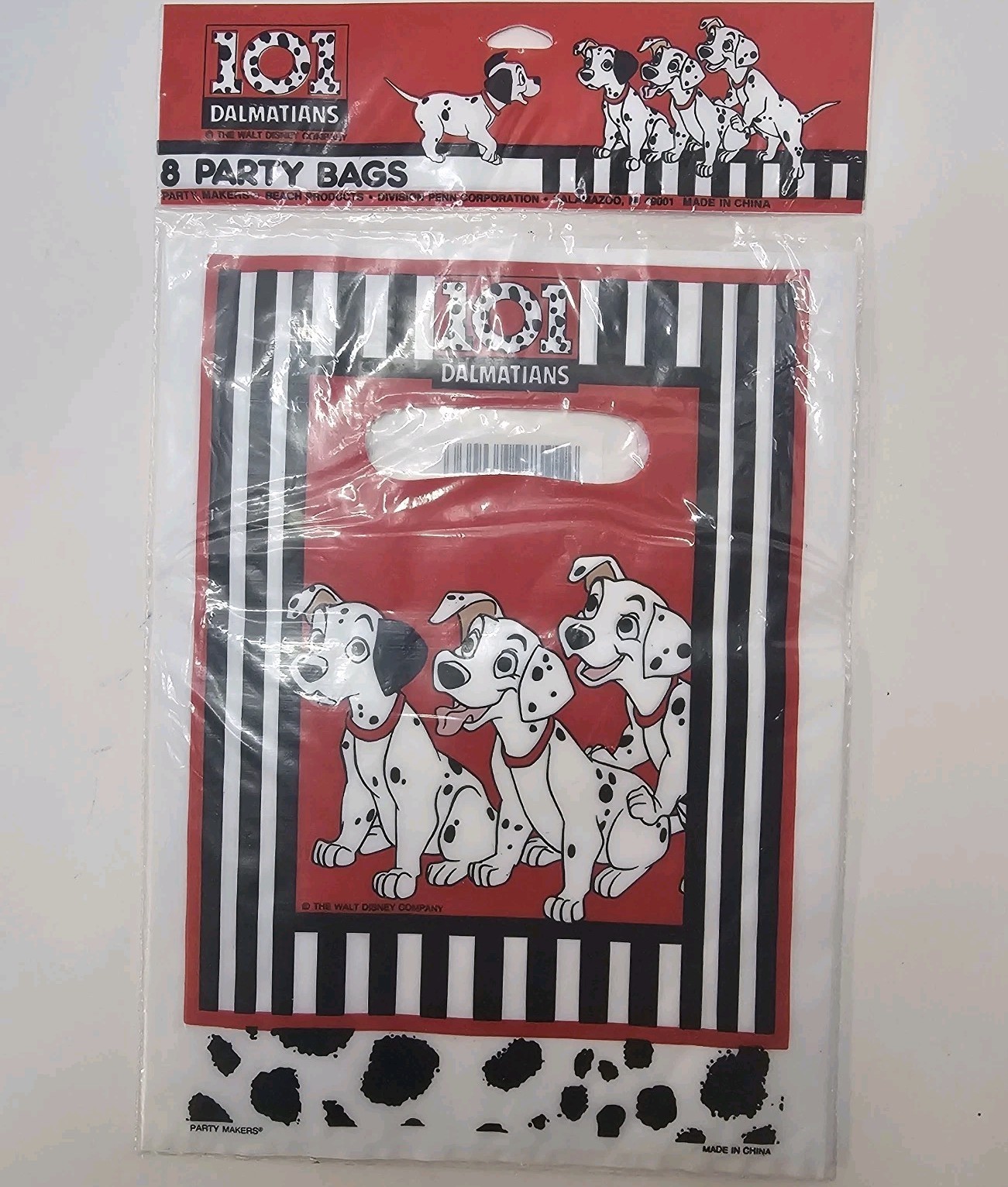 Vintage 101 Dalmatians Birthday Party Gift Bags (8) Sealed Loot Bags Walt Disney