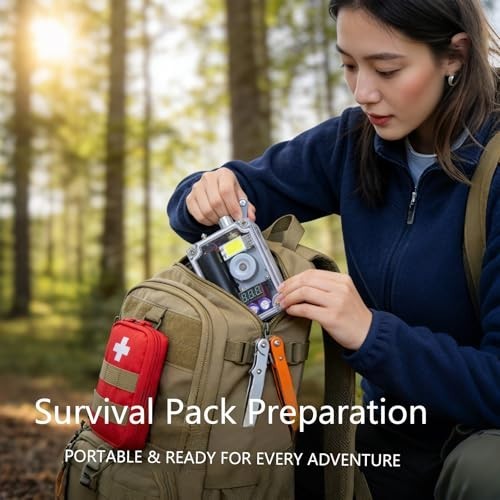 Portable Hand Crank Generator USB Charger with COB Light & Lighter – Survival Ge