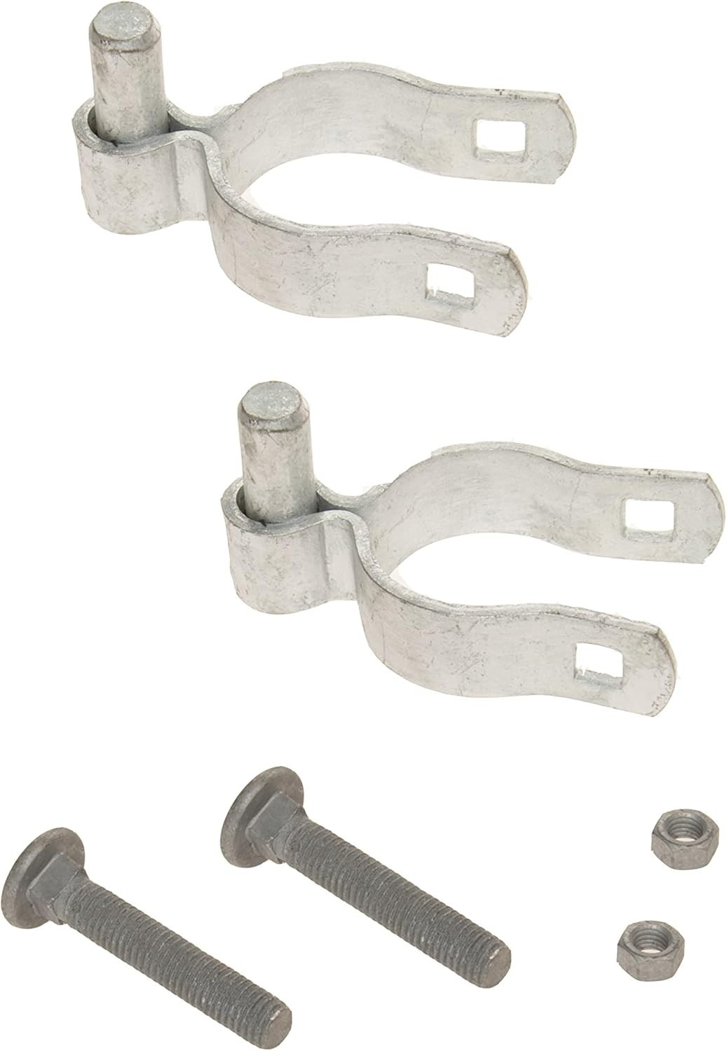 2 Pack Chain Link Fence Frame Gate Post Male Hinge with Bolts and Nuts (1-7/8 In