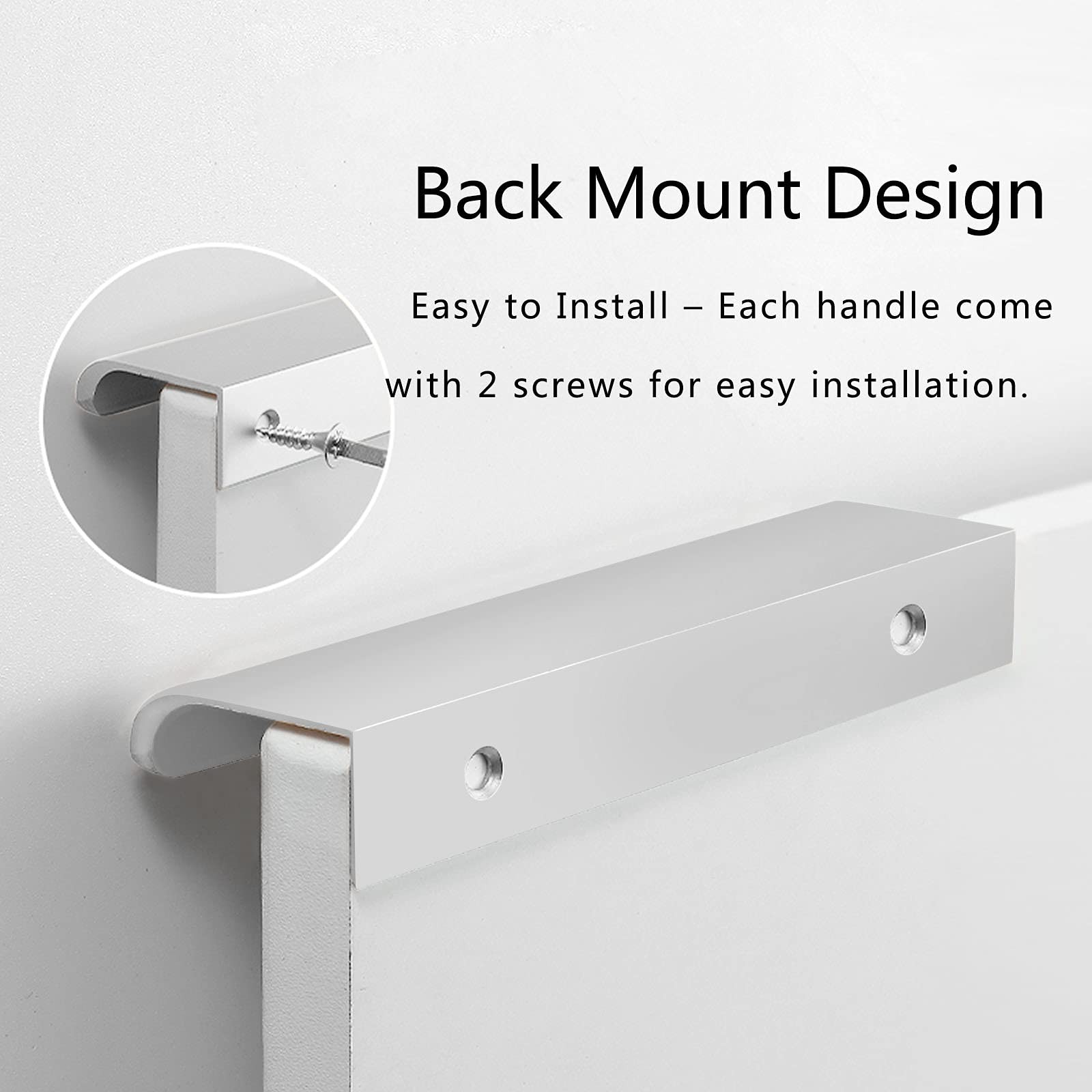 Back Mount Finger Edge Pull 80mm/3.15″, Aluminum Hidden Handle Concealed Tab …