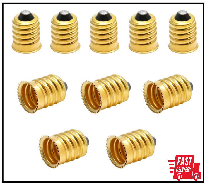 10 Pack E14 to E12 Adapter Converter, European to Candelabra Reducer, Pure Coppe