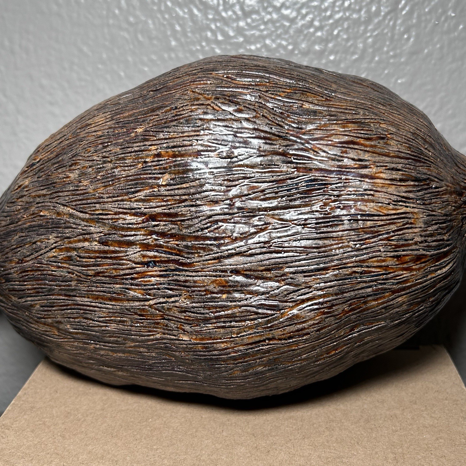 Unique Statue Figure Polystone Eggs Hatching n Log Bronze Home Decor 4.25lbs 14”