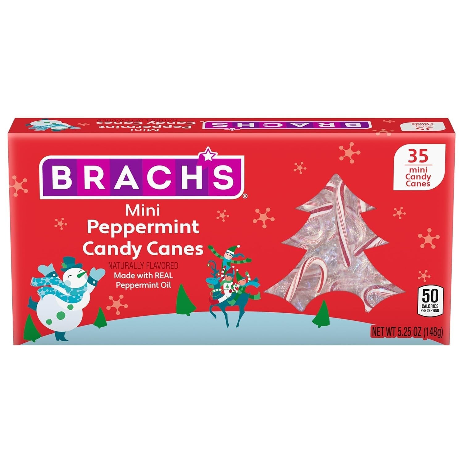 (6-Pack) Brach’s Mini PEPPERMINT Candy Canes 35-Count Individually Wrapped x9/25
