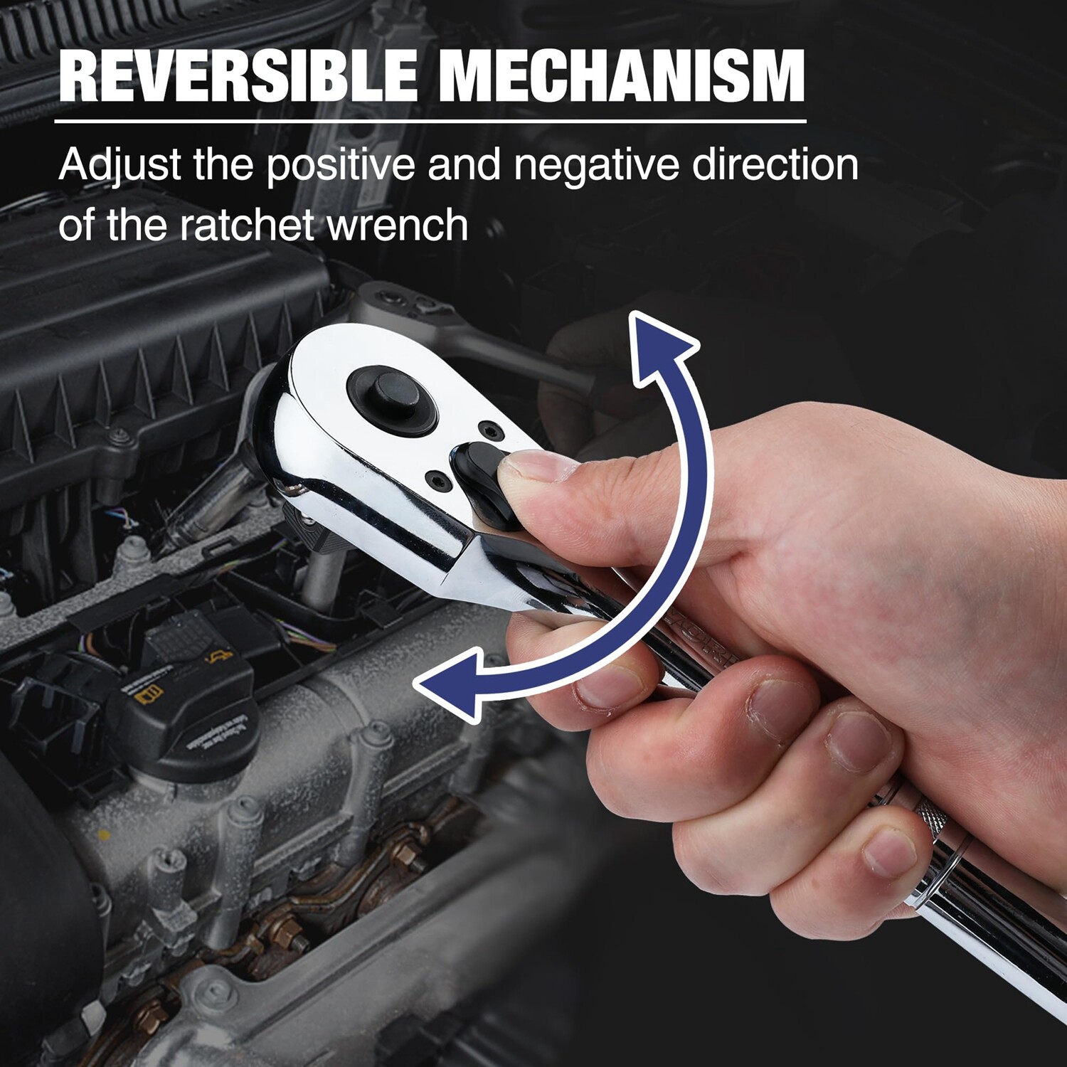 WORKPRO 3PCS Ratchet Set Quick Release 72-Tooth 1/4″ 3/8″ 1/2″ Dr Ratchet Handle