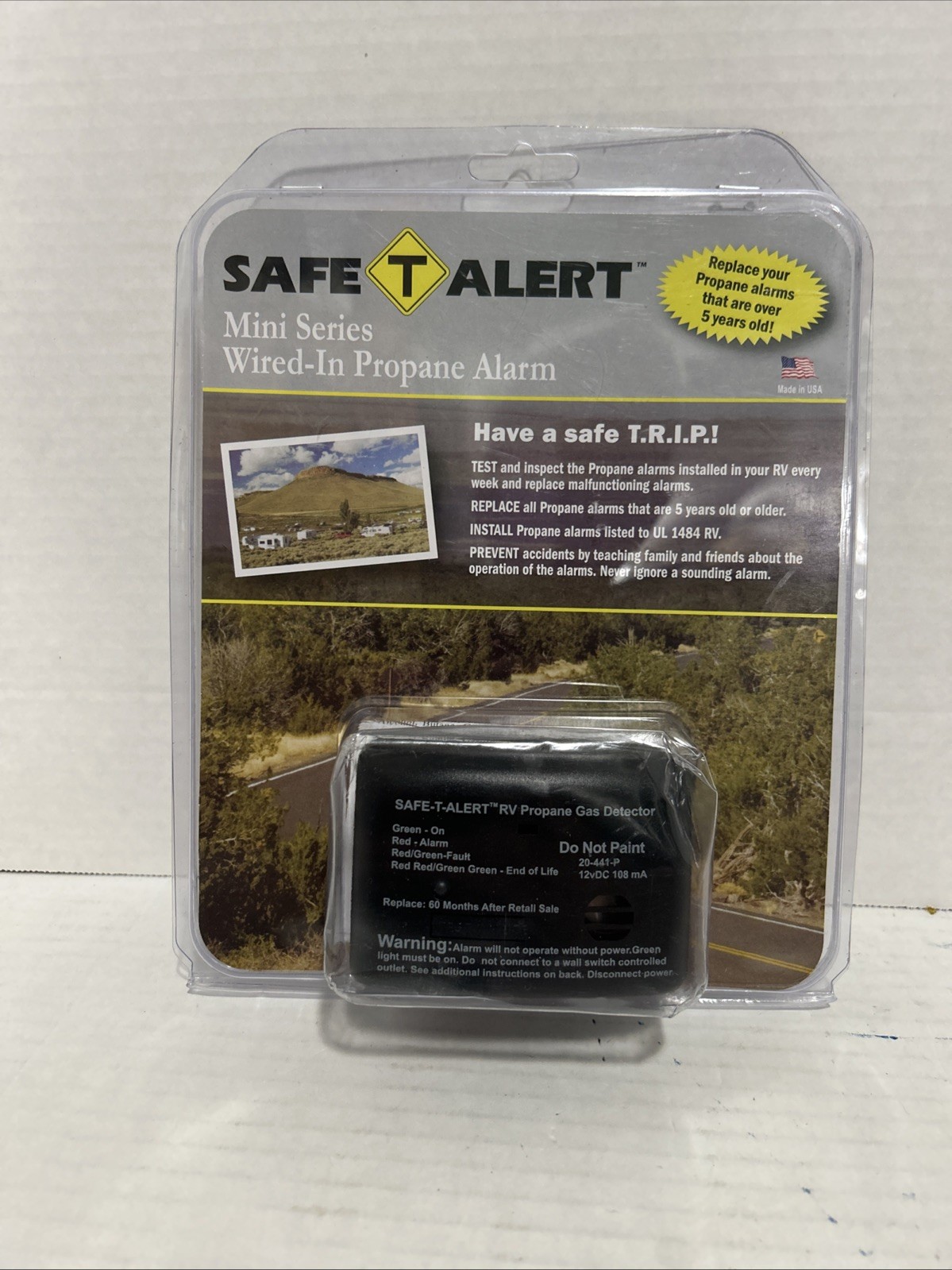 NEW Safe T Alert 20-441-P-BL Mini Hard-Wired Propane/LP Gas Alarm -12V,20 Series
