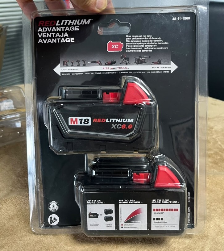2 PCS 18V Milwaukee 48-11-1860 6.0 AH Batteries M18 XC18 48-11-1860 New In Pack