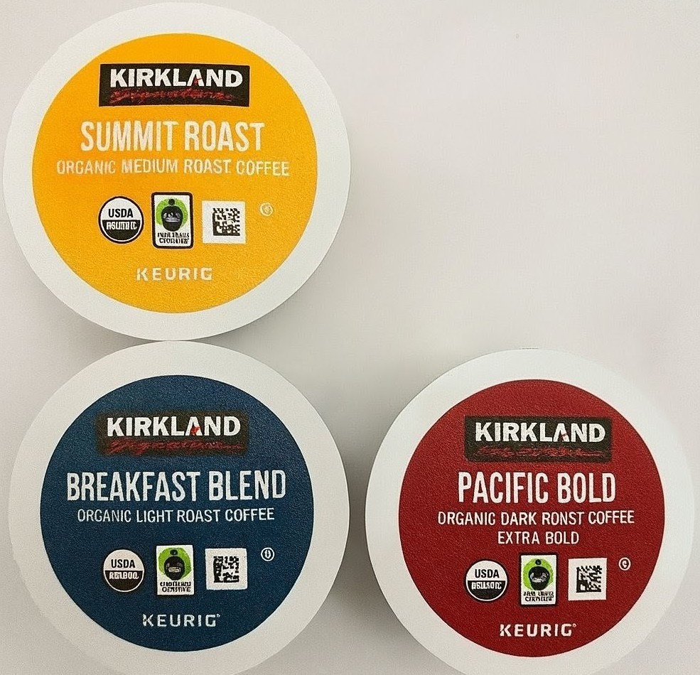 Kirkland Signature Coffee Variety 120 Pods Light, Medium & Dark Roast 40 Pods Ea