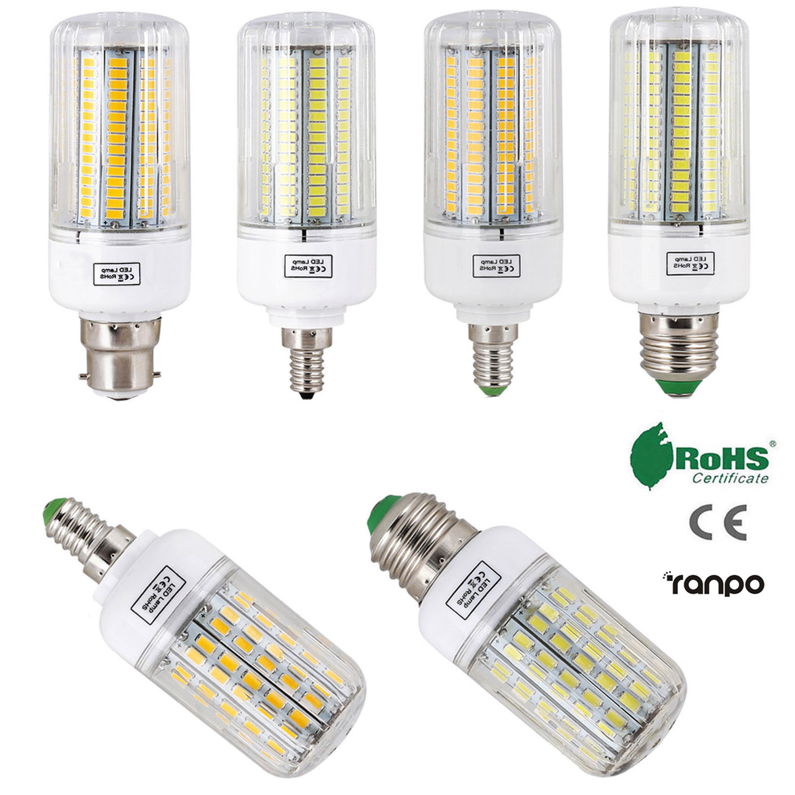 E27 E14 E12 B22 LED Corn Bulb 5730 SMD Light Corn Lamp Incandescent 20W – 160W