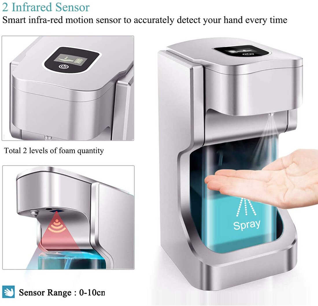 500ML Automatic Alcohol Dispenser Sprayer Bottles Infrared Motion Sensor New