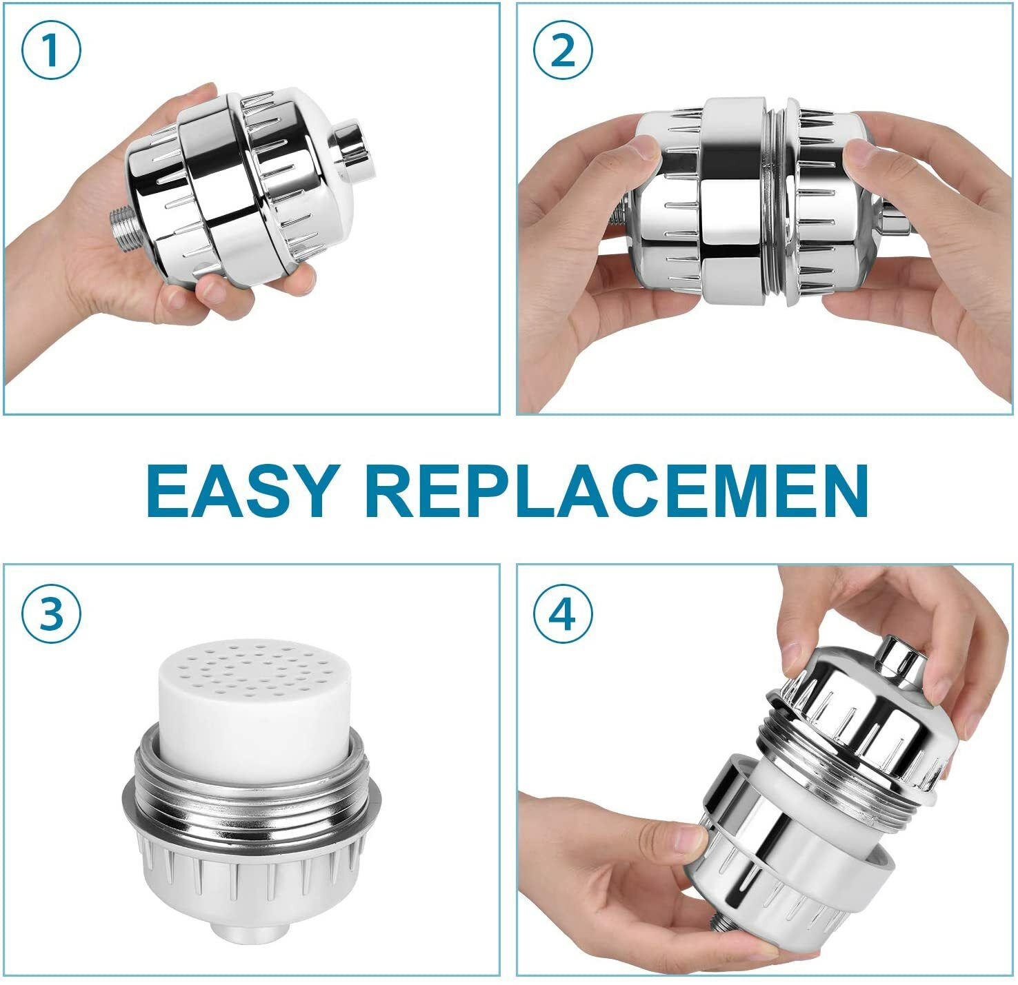 1-6Pack Replacement Shower Filter Cartridge for Simpure® Universal Shower Filter