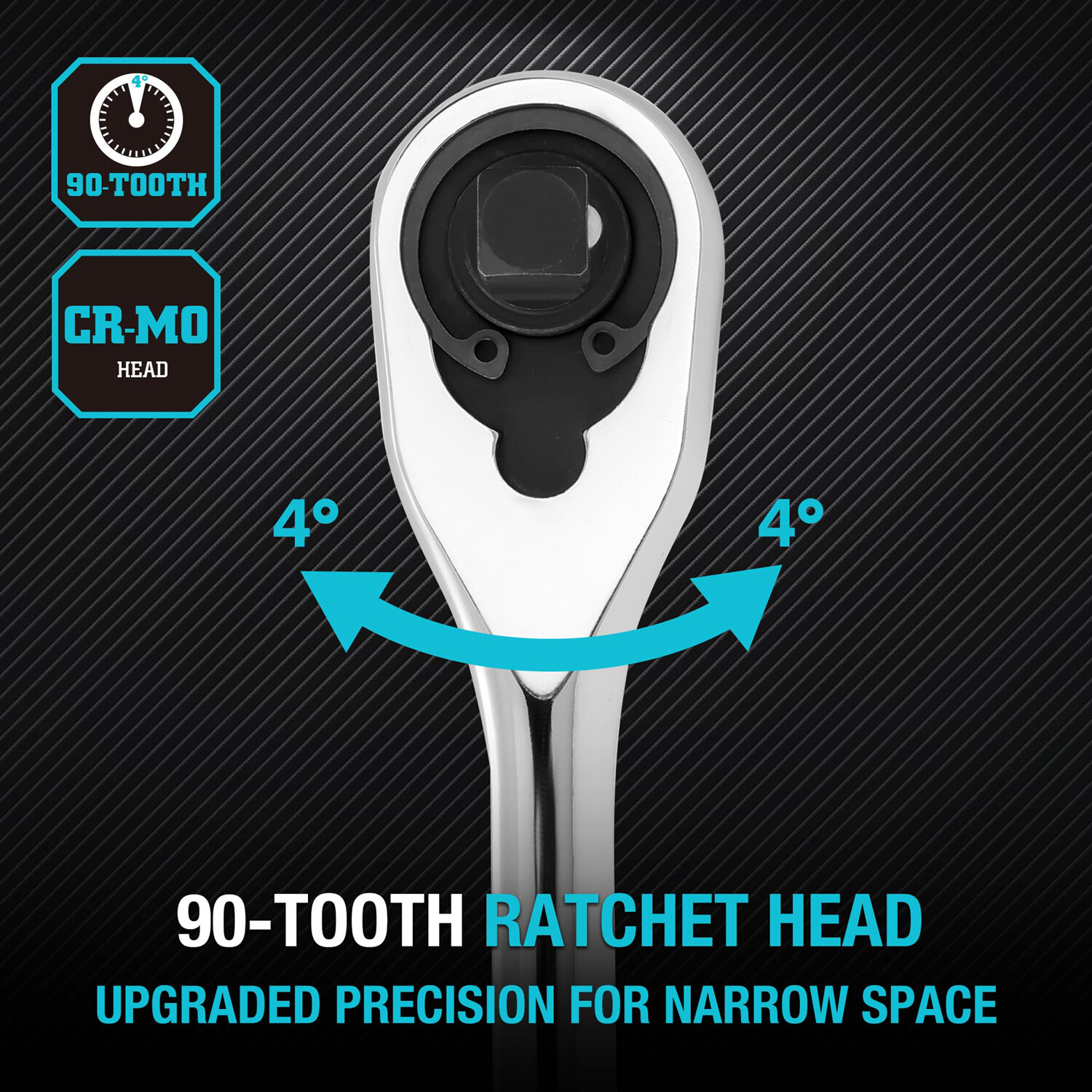 3/8″ Drive Ratchet Handle 90-Tooth 12″ Extra Long Handle CR-V Steel Made NEW