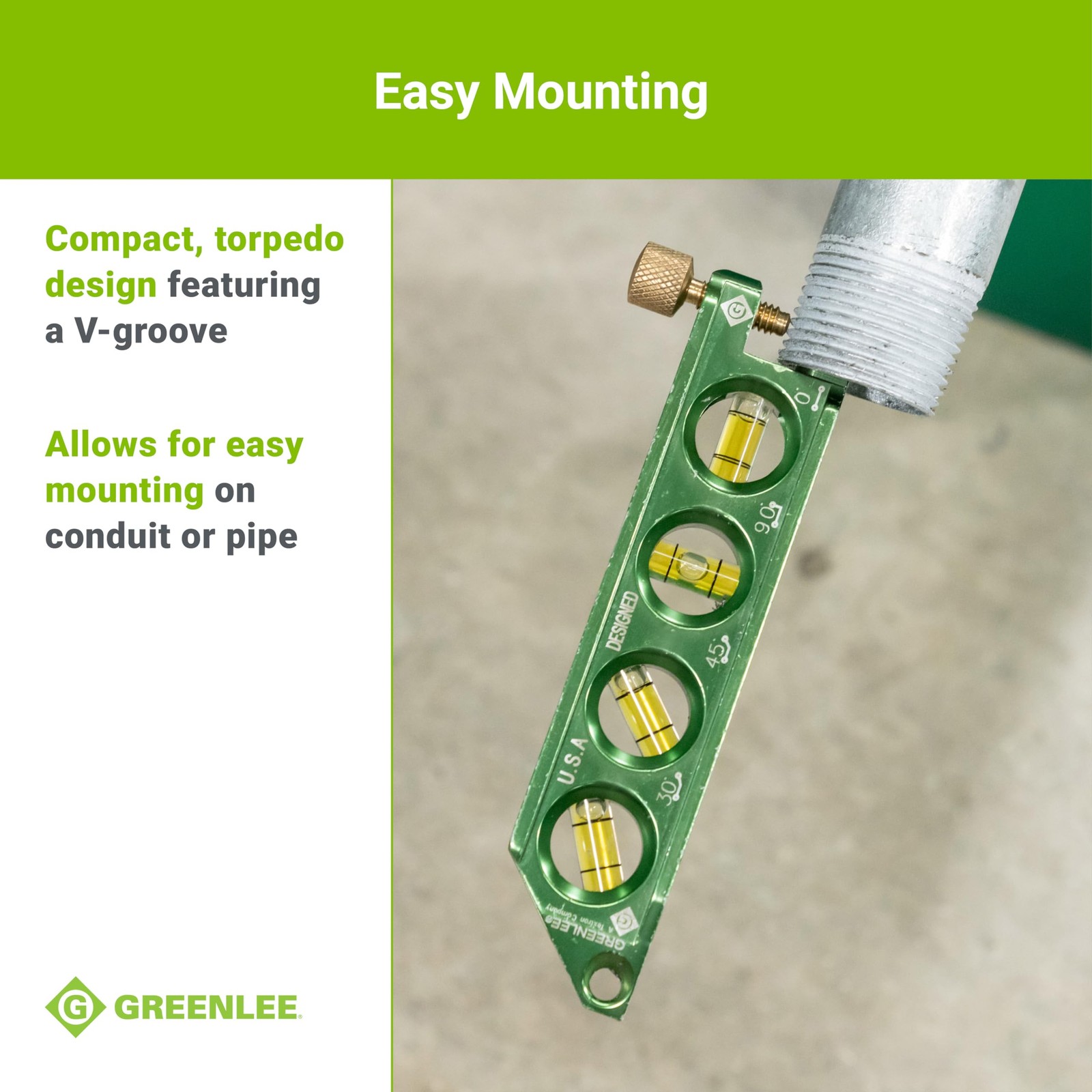 Greenlee L77 Mini Magnetic Bubble Level with Conduit not_applicable, Clear