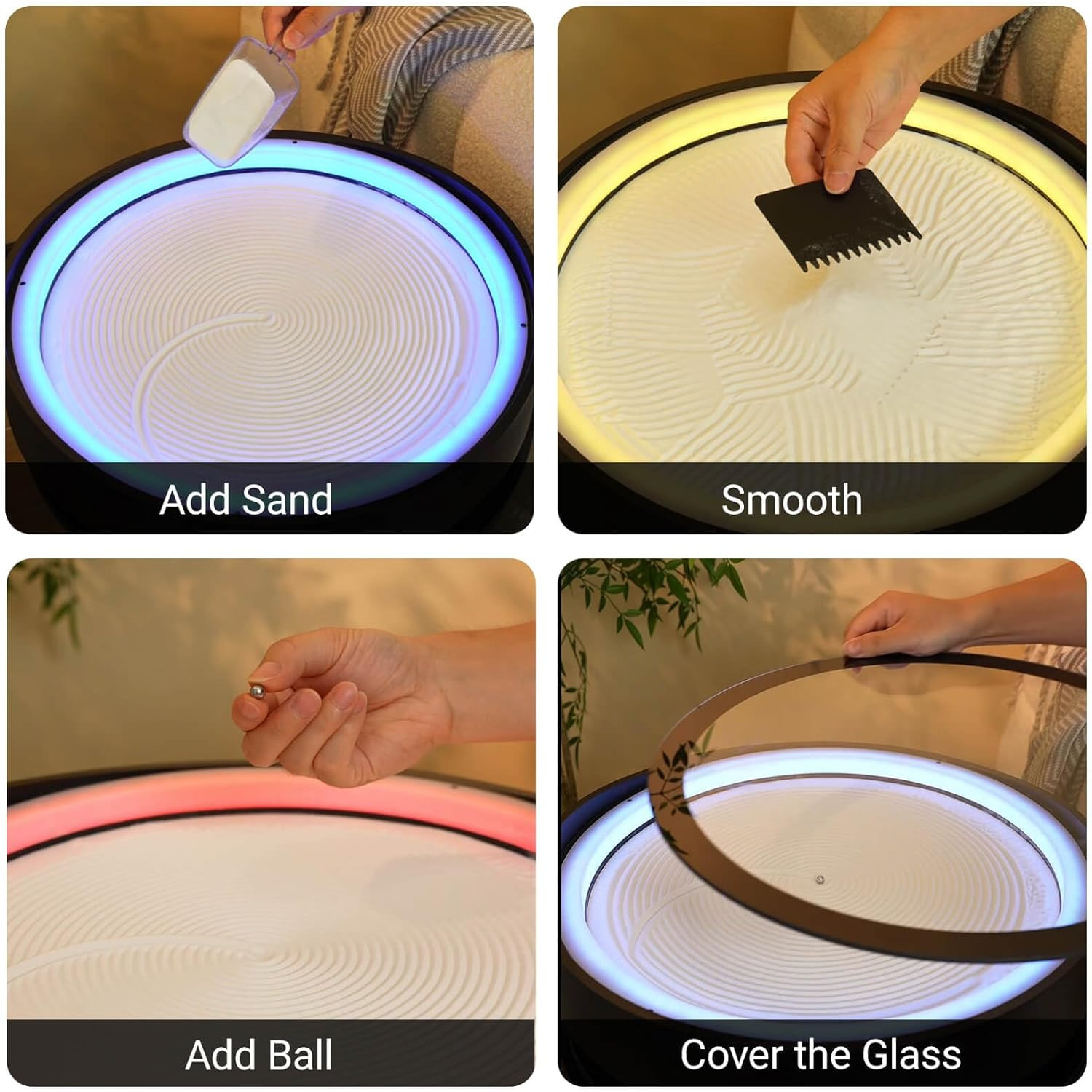 20″ Automatic Drift Sandscape – Zen Sand Art Display with App Control, DIY Custo