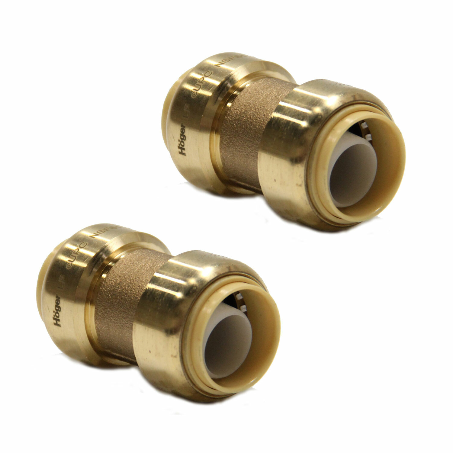 EFIELD 2 PCS 1″ X 1″ PUSH FIT COUPLINGS BRASS FITTINGS – LEAD FREE