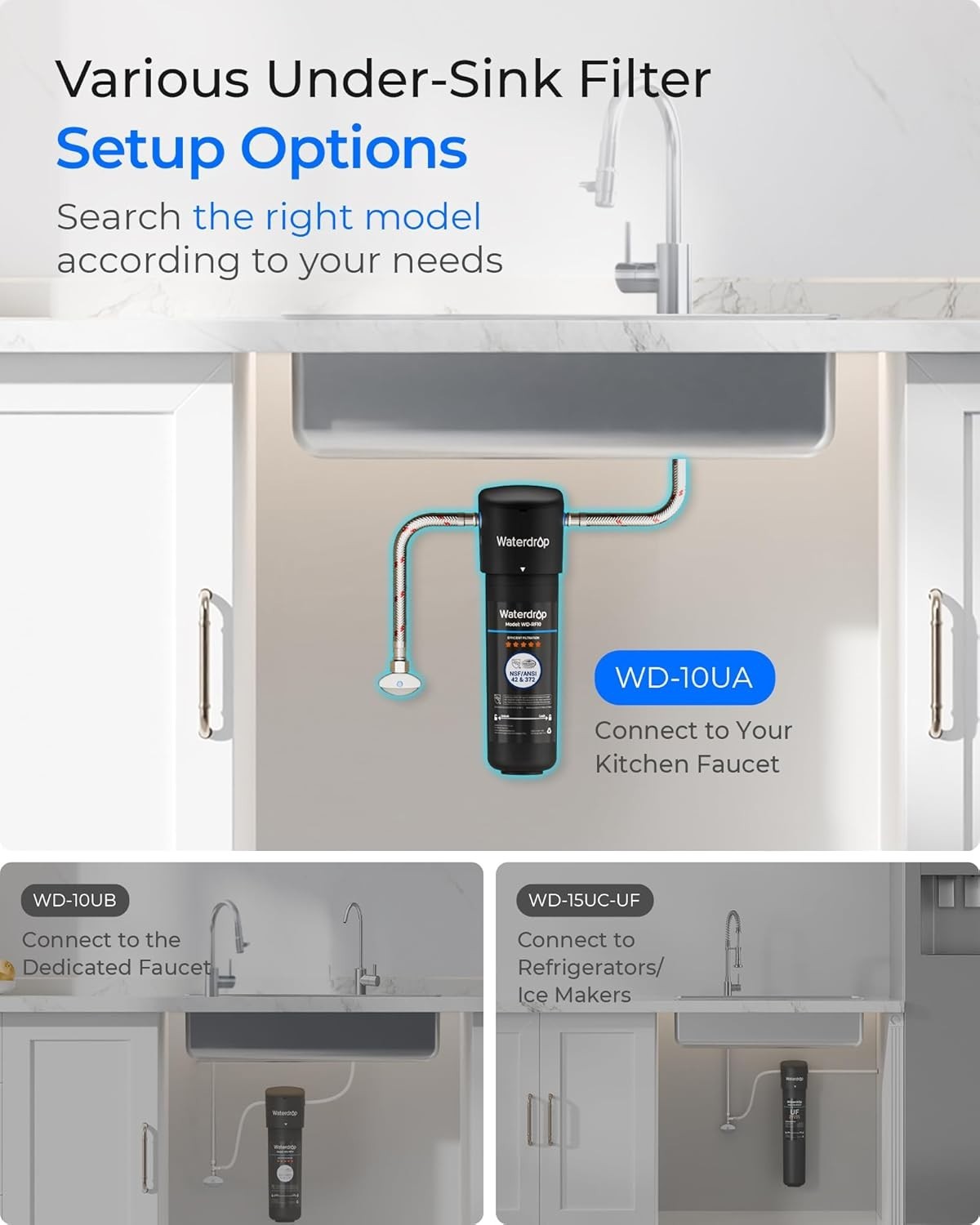 Under Sink Water Filter System Activated Carbon Reduces PFAS Lead Chlorine