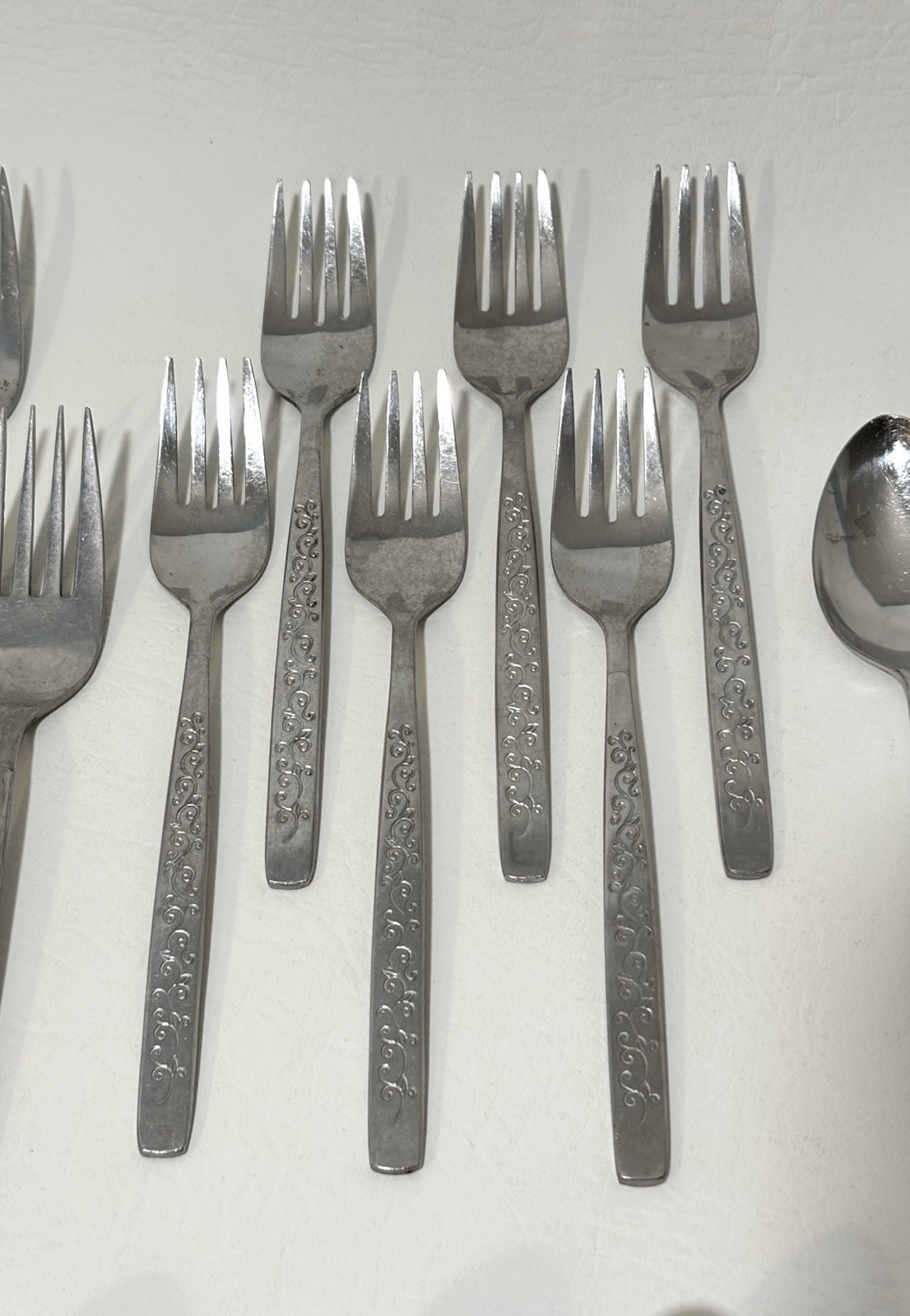 Stanley Roberts Dormel Stainless Flatware 43 PC Lot Made In Japan Scroll Pattern