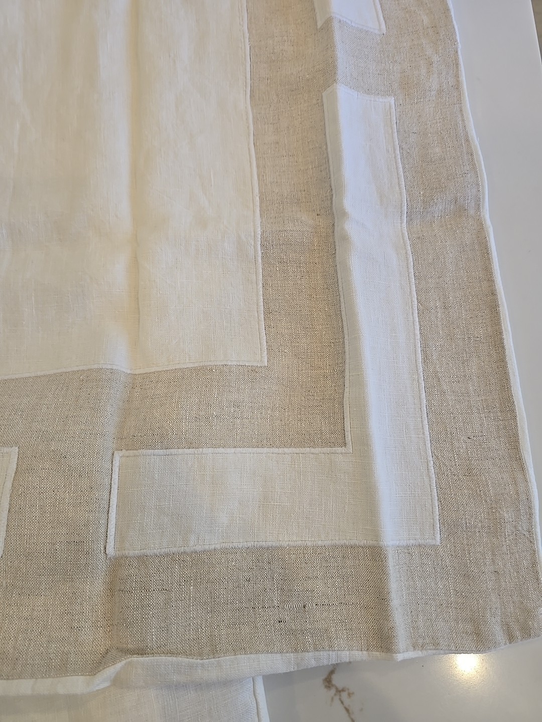 Restoration Hardware Framed Linen Standard SHAMS white X2