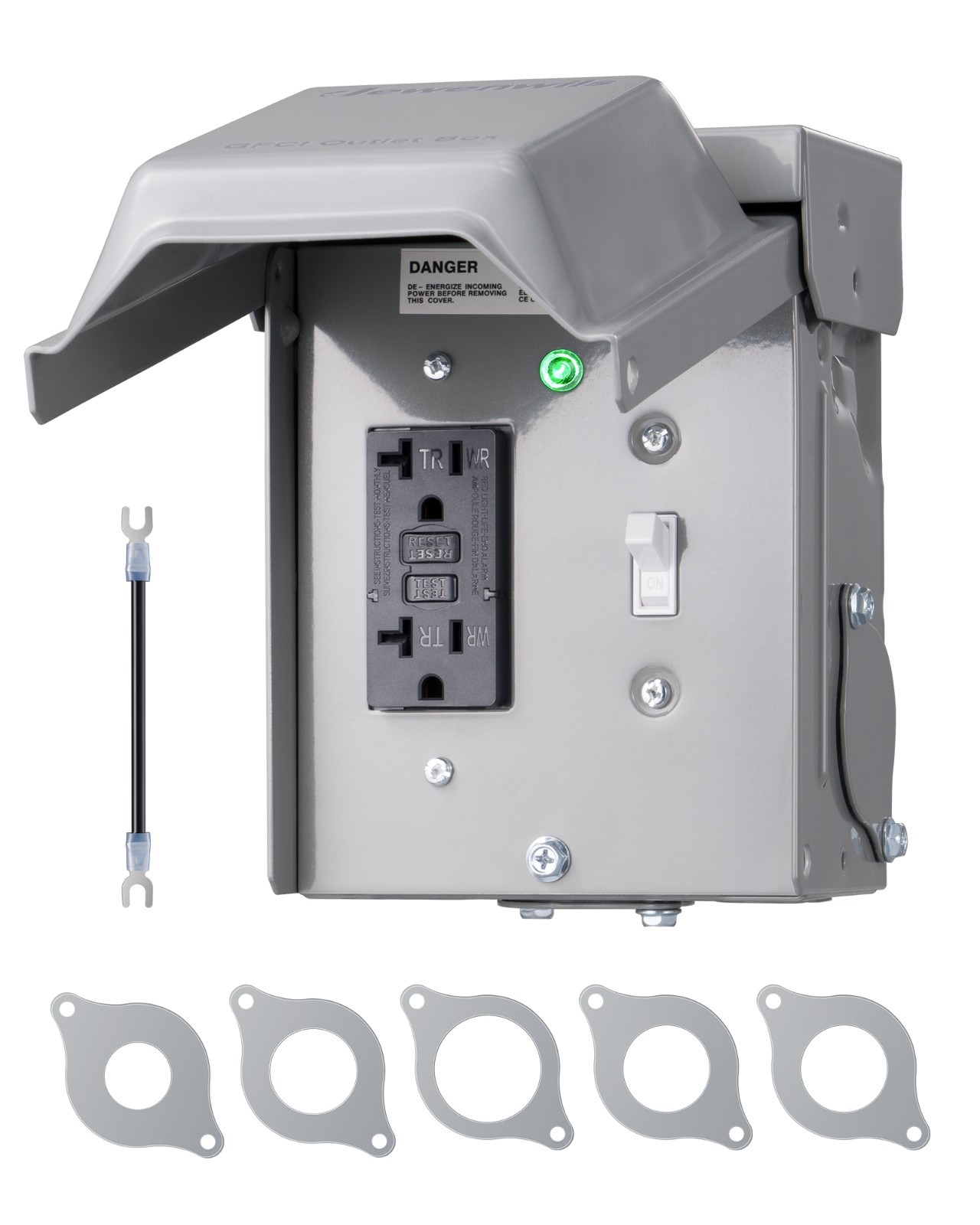 DEWENWILS Outdoor Outlet Box, 20 AMP Outdoor Electrical Outlet Box ETL Listed