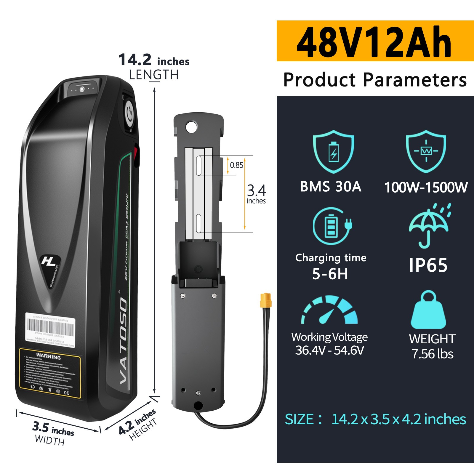 36V 48V Premium Lithium Battery 12Ah/20Ah for Electric Bikes,Scooters Motors