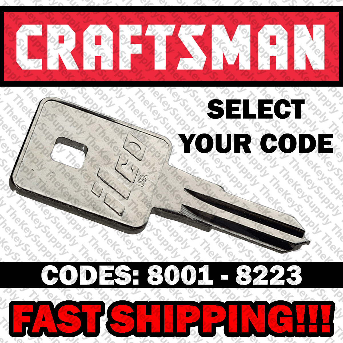 Craftsman Toolbox Replacement Key Cut to Your Code 8001 – 8223