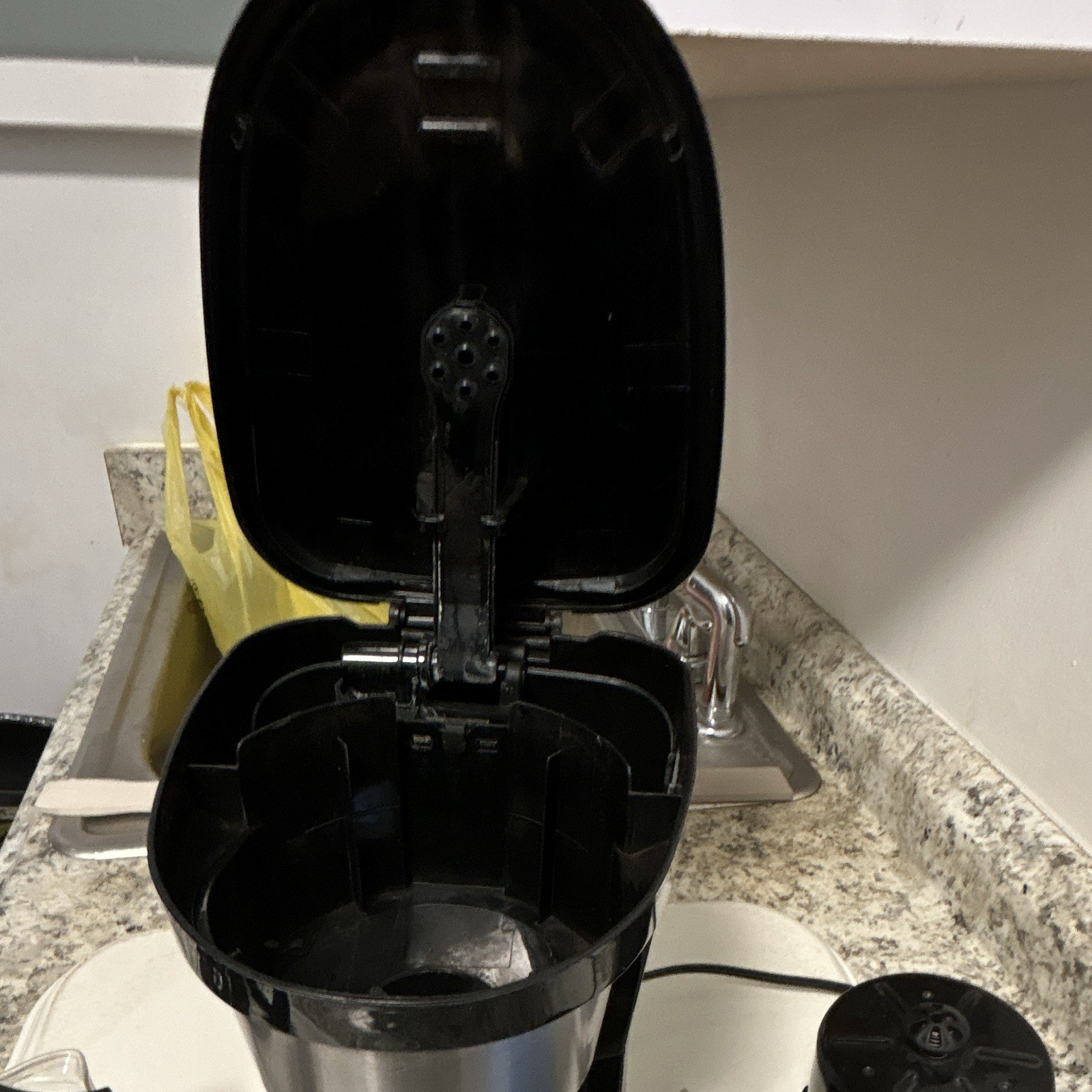 AmazonBasics 5-Cup Filter Drip Coffee Maker, Glass Carafe, Black/Silver