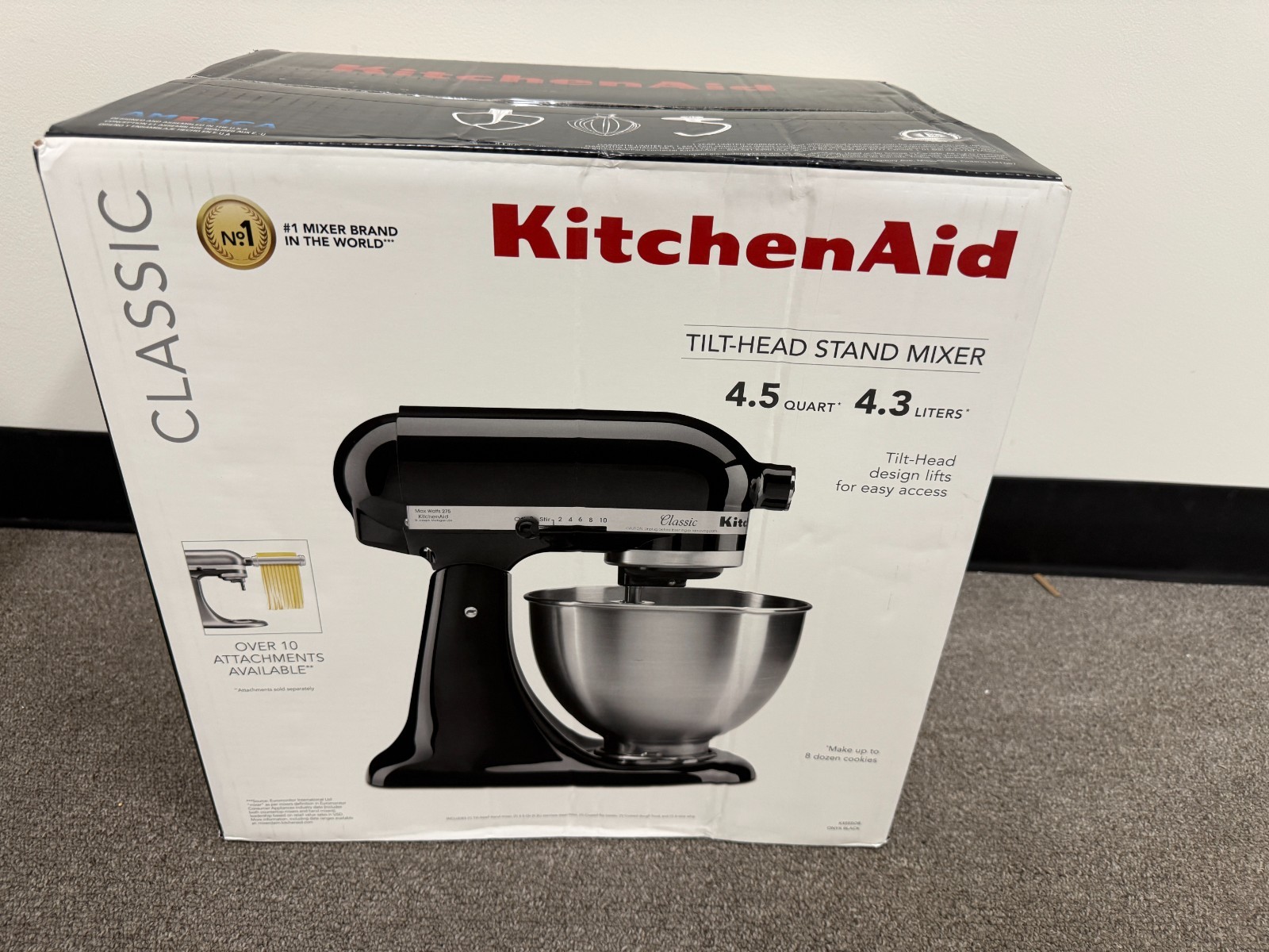 KitchenAid Classic Series K455 4.5 Quart Tilt-Head Stand Mixer – black