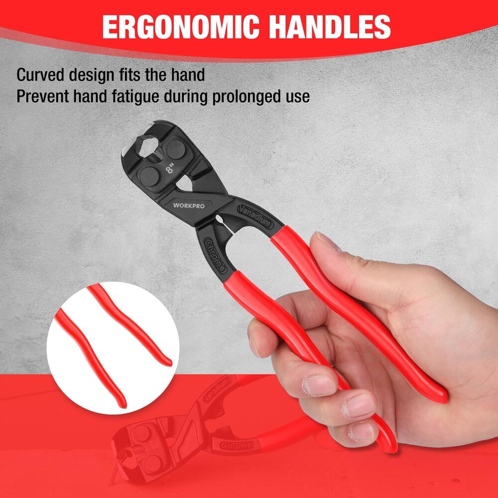 WORKPRO 8 Inch Nail Puller Pliers w/Gripping Jaw High Leverage End Cutting Plier