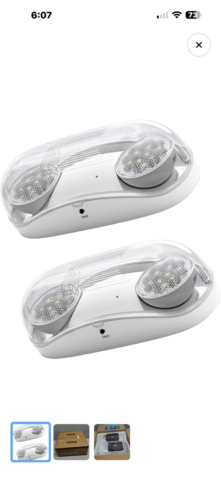 FREELICHT 2 Pack Wet Location Emergency Light for Business IP65 Waterproof LED