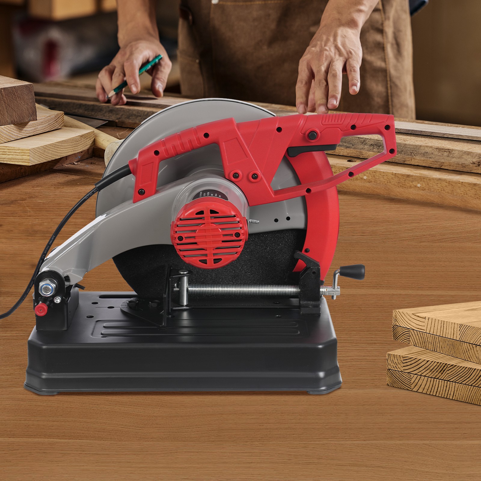 2800W Profile Cutter 13.98 In Blade 0°–45° Adjustable Copper Motor Corded
