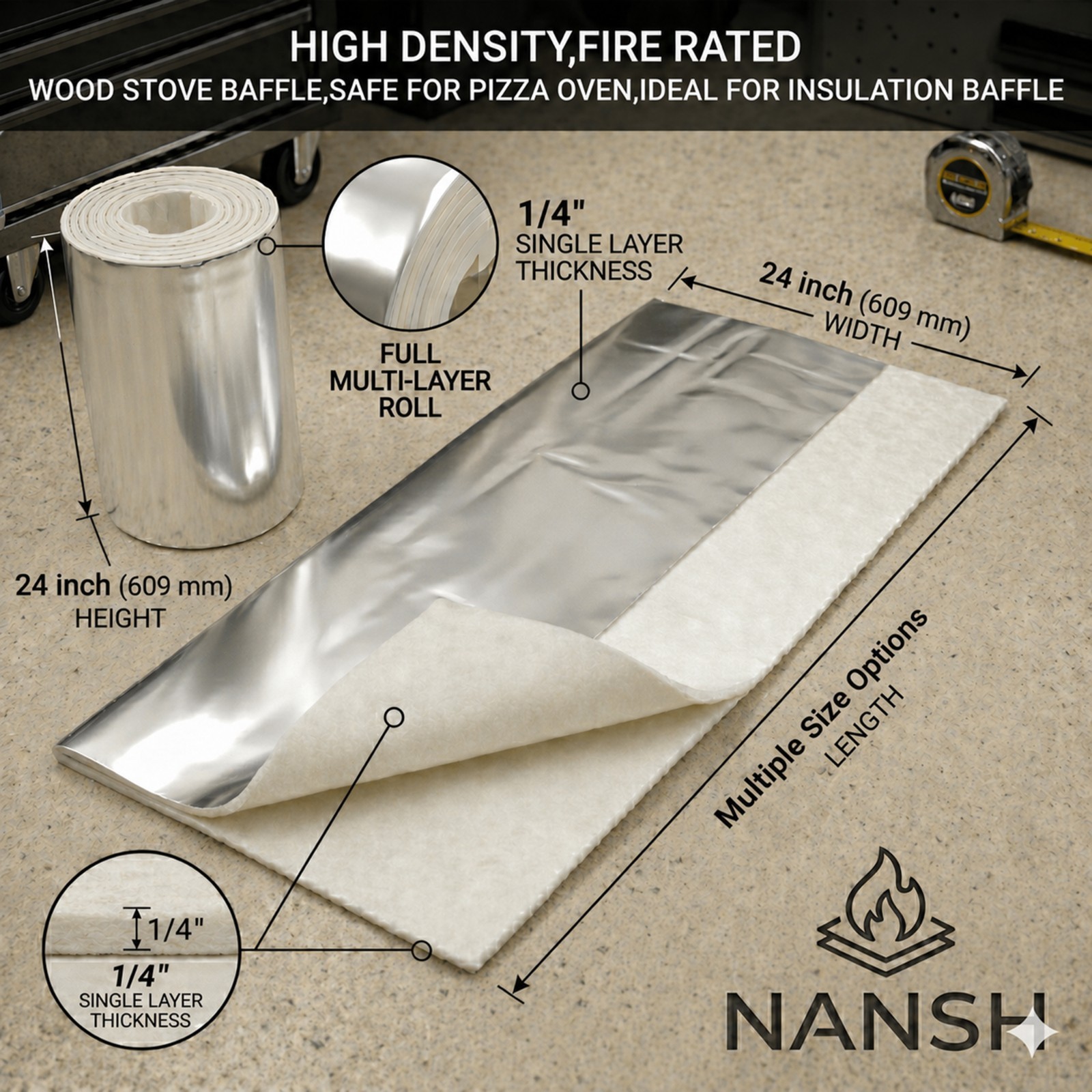Ceramic Fiber Thermal Insulation Baffle for high-temperature ovens and kilns