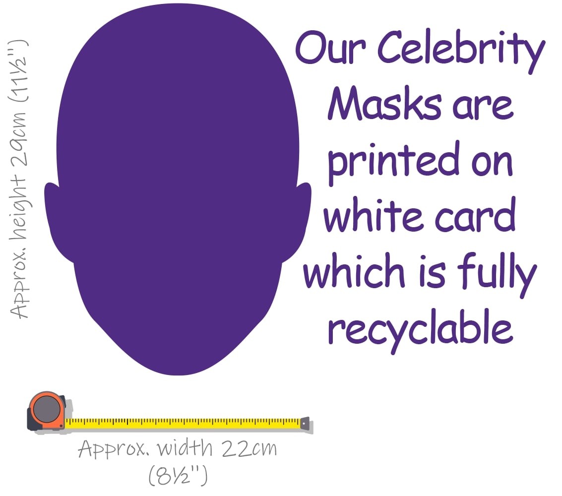 Atticus Mitchell (Moustache) Celebrity Mask, Flat Card Face, Fancy Dress Mask