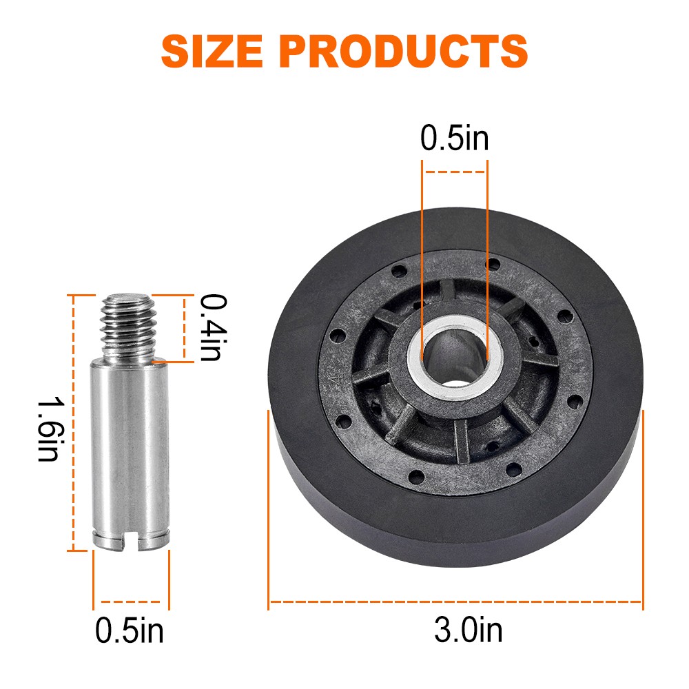 RB170002 Black Dryer Drum Roller Kit Compatible with Speed Queen Dryer Part US