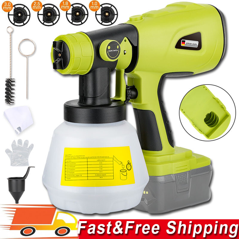 1000ML Cordless Paint Sprayer for Ryobi 18V ONE+ Lithium Battery Brushless Motor