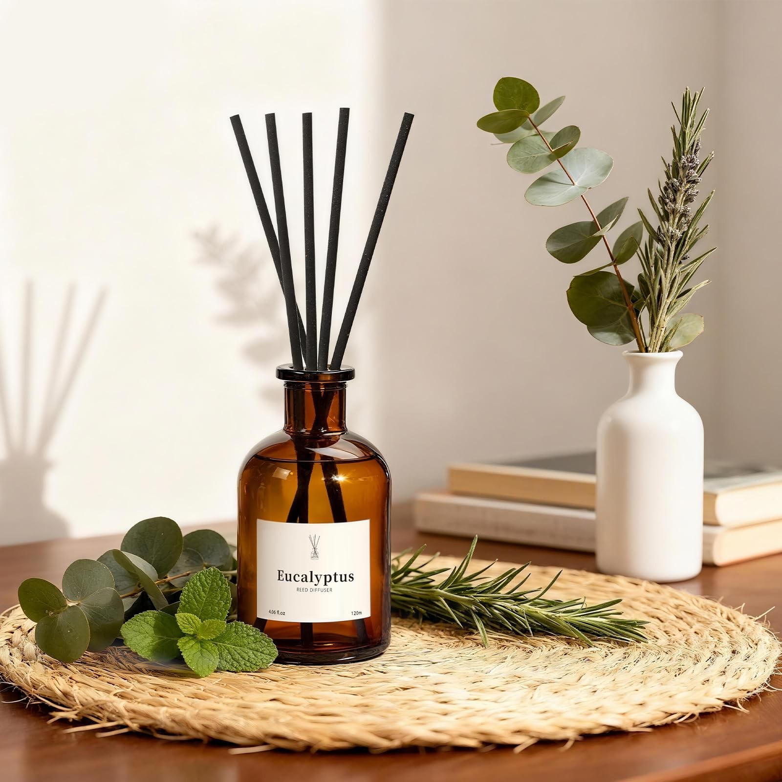 Reed Diffuser Set, 8.12 fl.oz Eucalyptus Scented with