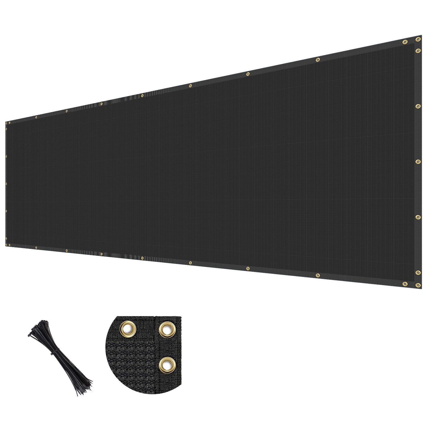 4′ 5′ 6′ 8′ Tall Fence Windscreen Privacy Screen Shade Cover Mesh Garden-Black