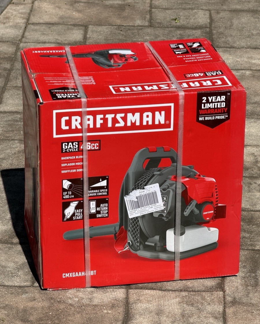 Craftsman 46cc 2-cycle 490 CFM 220 mph Gas Backpack Blower CMXGAAH46BT – NEW