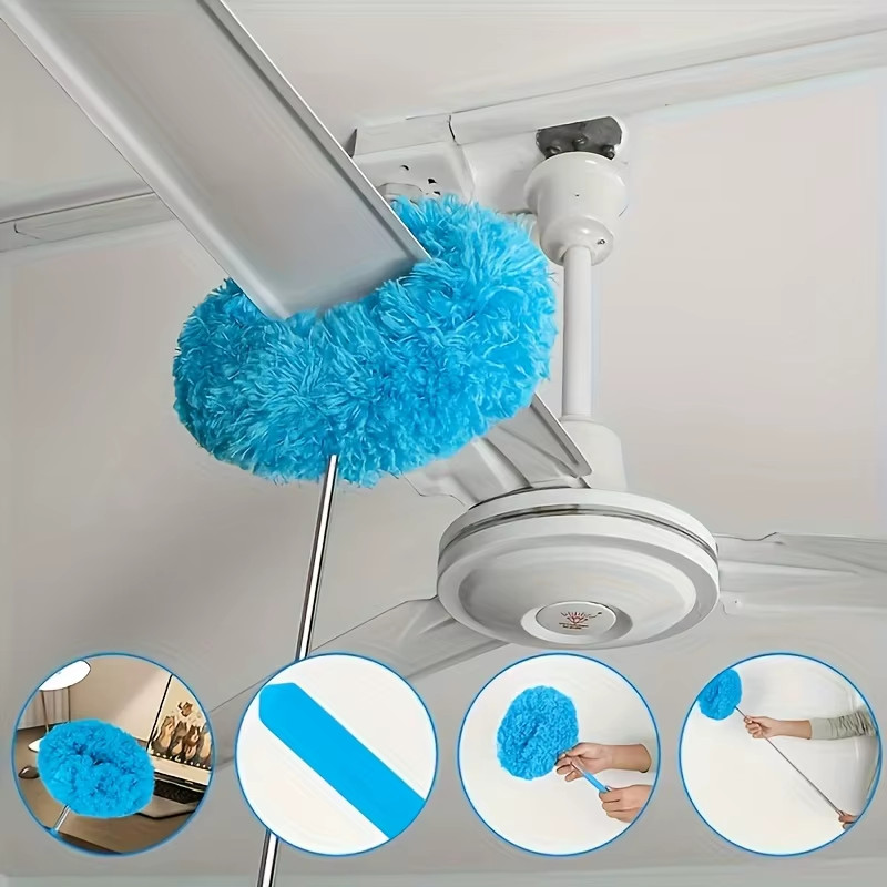 Reusable Microfiber Ceiling Fan Duster Set for Home & Rvs – Effortless Cleaning