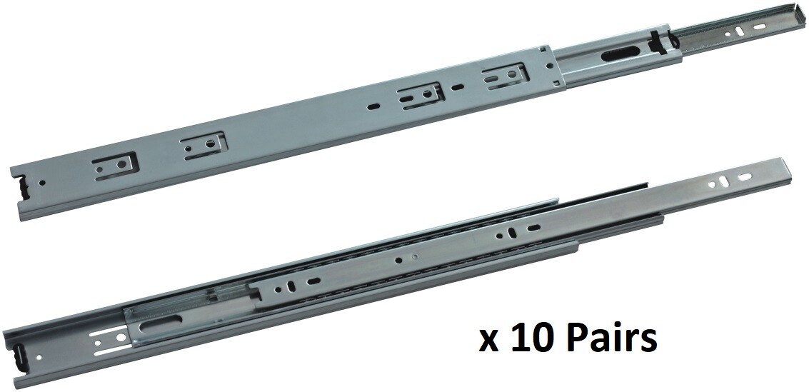 10 Pair- Full Extension 75 lb capacity Ball Bearing Drawer Slide 12″-24″