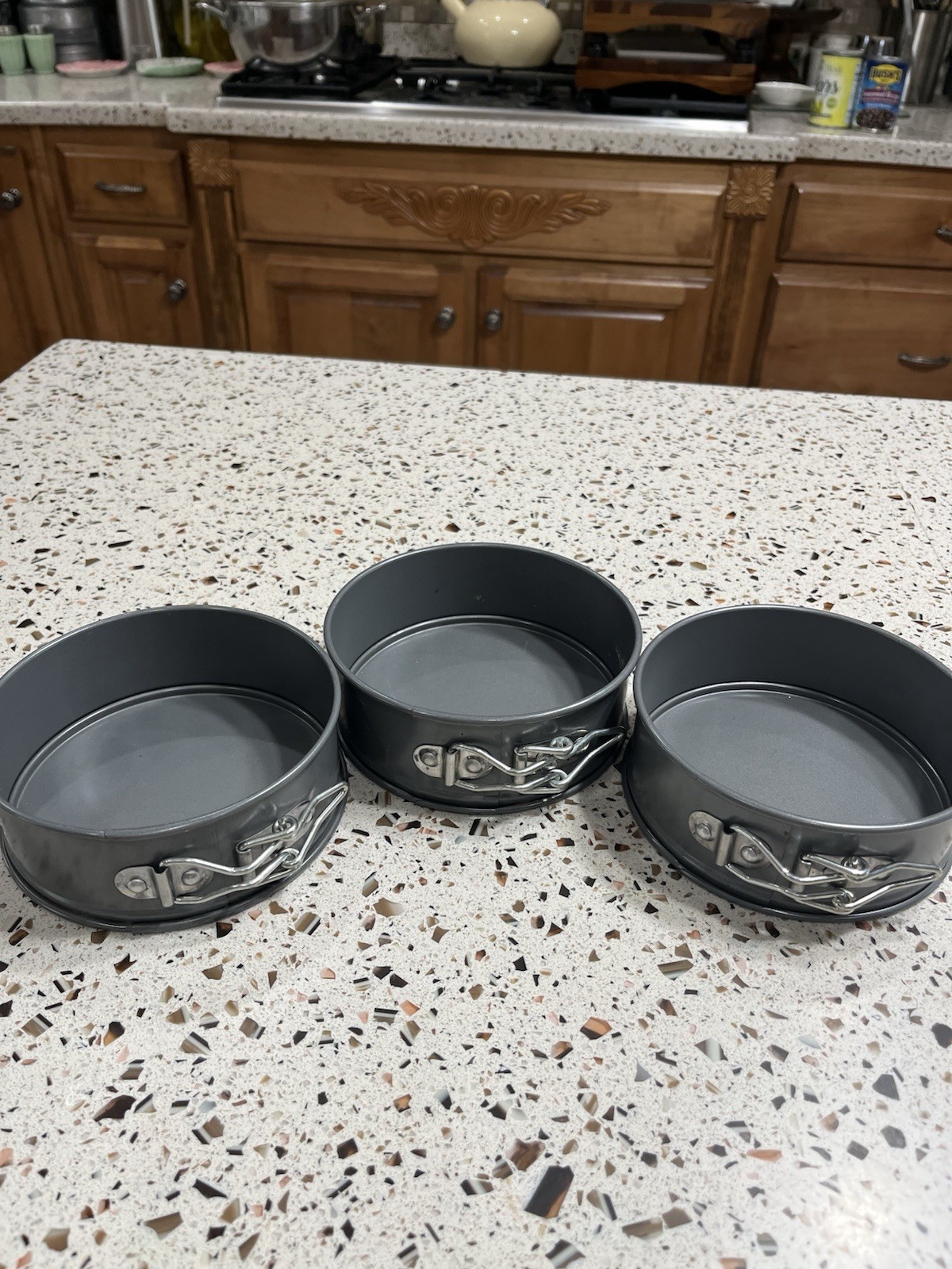 A Set Of Three Mini Springform Cheesecake Pan. Approximately 5 Inches Each.