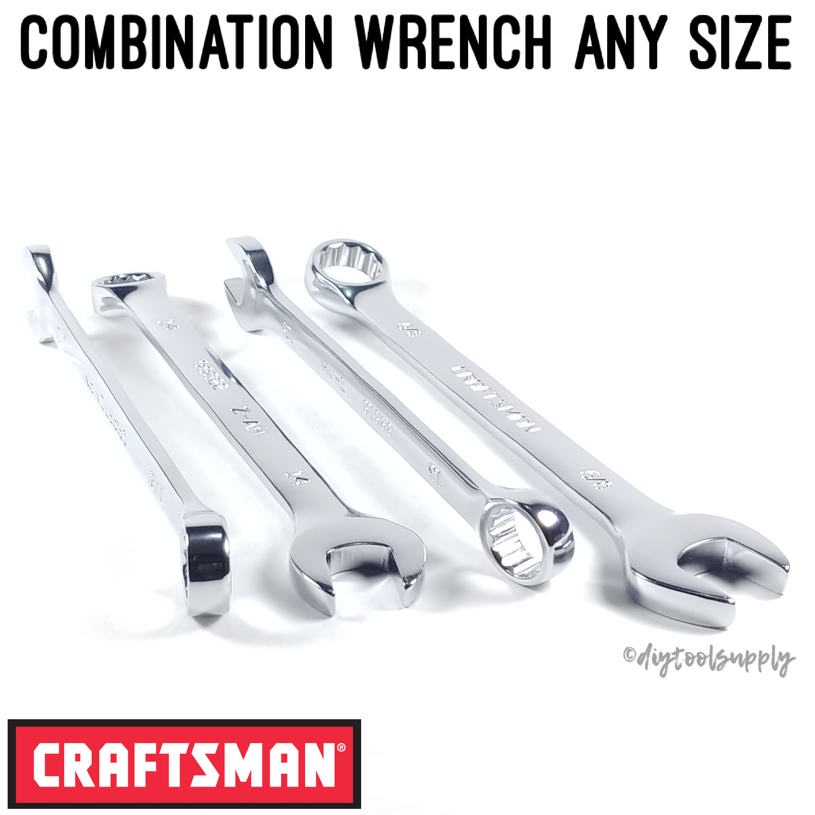 Craftsman Combination Wrench Metric or SAE Full Polish 12pt Box End Open End