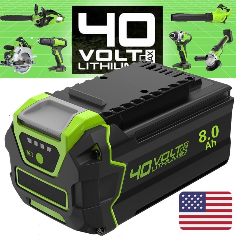 2Pack 40V 8.0Ah Battery / Charger For Greenworks 40 Volt Lithium Ion G-MAX 29482