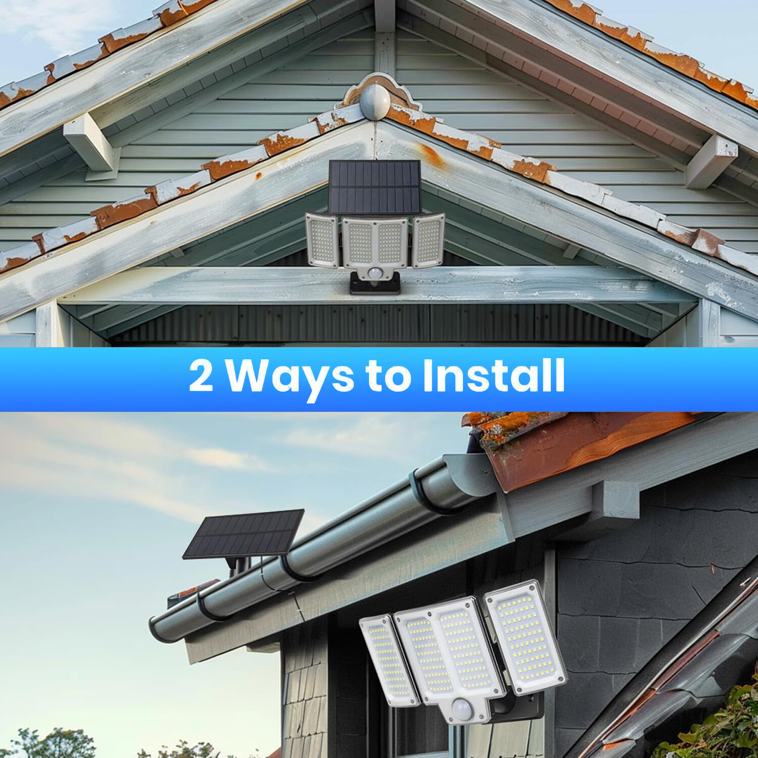 280 LED Solar Street Light Motion Sensor Outdoor Garden Wall Security Flood Lamp